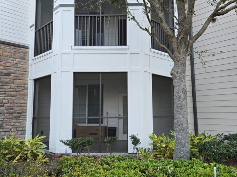 Window screen replacement in a multi-family building in Orlando