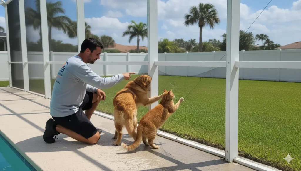 Pet-resistant pool screen installation St. Cloud FL – GNG Total