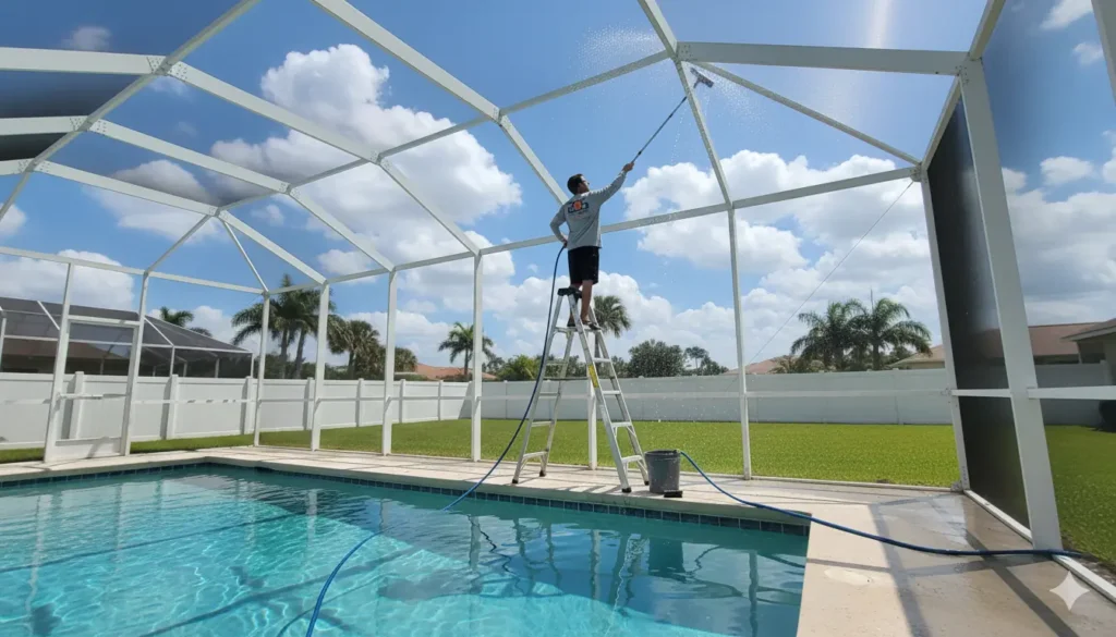 Cleaning pool enclosure screens in Florida – GNG Total